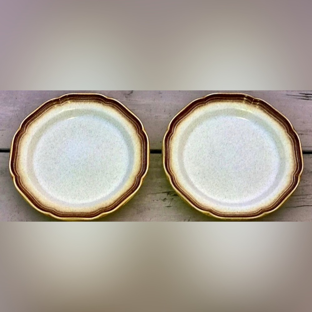 Vintage (set of 2) MIKASA WHOLE WHEAT E8000 Japan Stoneware Salad Plates